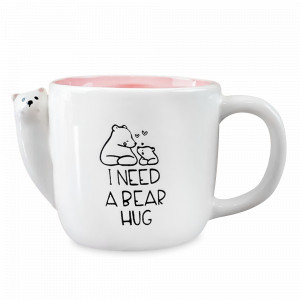 Кружка Медвежонок, 470 мл, керамика, белый, розовый, серия Animals, REPAST, Чехия, Кружки REPAST