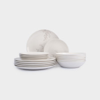 Сервиз обеденный на 6 персон Бежевые цветы, 18 предметов, фарфор, белый, декор, серия Lorenzo, ANNA LAFARG, Китай_00822650035014064489.jpg