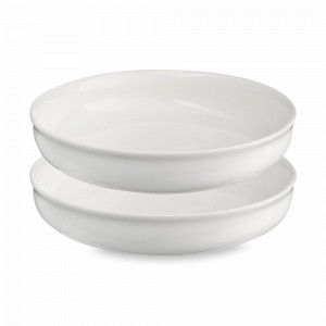 Набор глубоких тарелок, 2 предмета, 20 см, фарфор, белый, серия Milky Cloud, LIBERTY JONES, Россия, Наборы тарелок для кухни