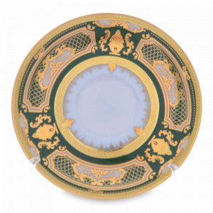 Блюдце Green Gold, 14.5 см, фарфор, зелёный, золотой, серия Constanza Donna, FALKENPORZELLAN, Германия, Скидка -35% на фарфор FALKENPORZELLAN