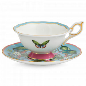 Пара чайная Животный мир, 140 мл, костяной фарфор, белый, декор, серия Wonderlust, WEDGWOOD, Великобритания, WEDGWOOD (Великобритания)