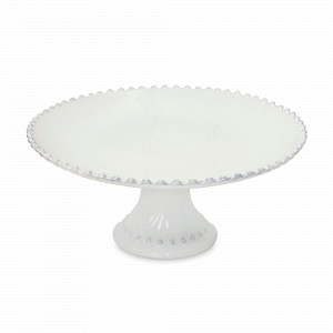Блюдо на ножке White, 28.5 см, керамика, белый, серия Pearl, COSTA NOVA, Португалия, Блюда для торта, десерта