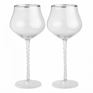 Набор из 2-х бокалов красного вина, 610 мл, стекло с серебристым кантом, серия Rhapsody, ANNA LAFARG, Китай, Наборы бокалов для красного вина