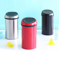 Контейнер для мусора с крышкой, 60 л, нержавеющая сталь, пластик, черный, серия TOUCH BIN, BRABANTIA, Бельгия_00802910056663079660.jpg