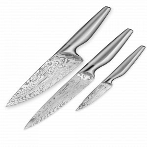 Набор из 3-х ножей «Поварская тройка», дамасская сталь, стальная рукоять, серия Chef's Edition, WMF, Германия, Поварские тройки ножей
