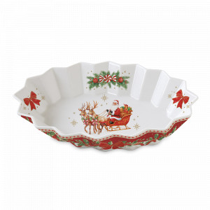 Набор из 4-х десертных тарелок, 16 см, фарфор, серия Christmas Heritage, EASY LIFE (R2S), Италия, Новогодняя коллекция