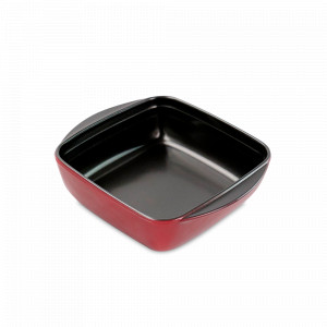 Форма для запекания квадратная BOR Square red, 20 х 17 х 6 см, 1 л, борсиликатное стекло, красный, VITRINOR, Испания, Формы для выпечки тортов