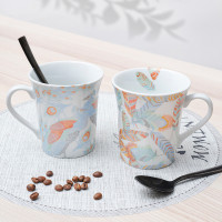 Кружка «Блестящие перья», 410 мл, фарфор, белый, декор, KOENITZ, Германия_00813010046938416310.jpg