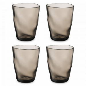 Набор из 4-х низких стаканов, 450 мл, акрил, серо-коричневый, серия Hollow, LIBERTY JONES, Россия, Посуда для пикника