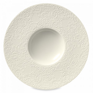 Тарелка для пасты с широким бортом BLANC, 30 см, фарфор, белый, рельеф, серия Collection L, GUY DEGRENNE, Франция, Тарелки для пасты с широкими полями