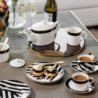 Молочник и сахарница, 245 мл, фарфор, белый, черный, серия Mikasa Luxe Deco, KITCHEN CRAFT, Великобритания_00817710058241188155.jpg