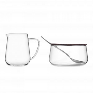 Набор молочник и сахарница с ложкой, боросиликатное стекло, пробка, серия Classic, VIVA Scandinavia, Дания, Молочники