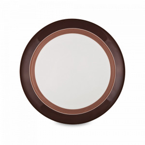 Тарелка обеденная, 27 см, фарфор, белый, коричневый, серия Utd brown, MIKASA, США, Тарелки обеденные
