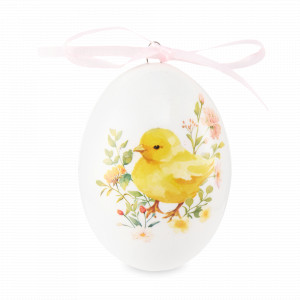 Украшение Яйцо пасхальное, 7 см, керамика, белый, декор, серия Цыпленок, DECOR DE TABLE, Россия, Предметы интерьера