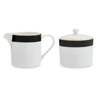 Молочник и сахарница, 245 мл, фарфор, белый, черный, серия Mikasa Luxe Deco, KITCHEN CRAFT, Великобритания