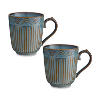 Набор кружек, 2 предмета, 375 мл, фарфор, синий, коричневый, серия Antique, LIBERTY JONES, Россия