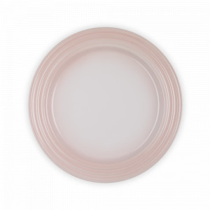 Тарелка десертная, 22 см, каменная керамика, розовый, серия Shell Pink, LE CREUSET, Франция, Тарелки круглые
