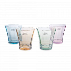 Набор из 4-х стаканов для воды, 340 мл, стекло, цветной микс, серия Lyon, ANNA LAFARG, Китай, Готовимся к Пасхе