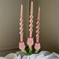 Подсвечник для 3-х свечей Floret, 20 см, фарфор, розовый, серия Blossom, TKANO, Китай_00822870055338792298.jpg