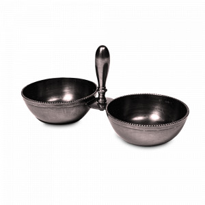 Менажница на 2 секции Antique Nickel, 20 х 10 см, никель, бронзовый, ROOMERS TABLEWARE, Нидерланды, Менажницы