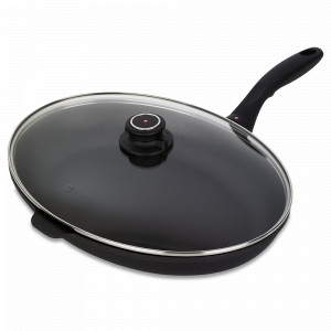 Сковорода с алмазным покрытием, с крышкой, 38 х 26 см, сплав алюминия, черный, серия XD Classic+, SWISS DIAMOND, Швейцария, SWISS DIAMOND (Швейцария)