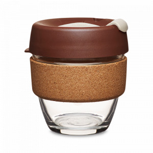 Кружка дорожная Almond S, объем: 227 мл, материал: закаленное стекло, пластик, пробка, цвет: коричневый, серия Brew Cork, KEEPCUP, Австралия, Термокружки
