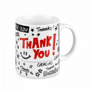 Кружка «Спасибо», 300 мл, фарфор, белый, декор, KOENITZ, Германия, KOENITZ (Германия)