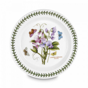 Тарелка обеденная «Душистый горошек», 25 см, фаянс, белый, декор, серия Botanic Garden, PORTMEIRION, Великобритания, Английский фарфор
