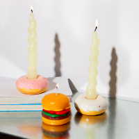Подсвечник на одну свечу Donut, 7 см, керамика, розовый, серия Fast Food, DOIY, Испания_00819740050684265717.jpg