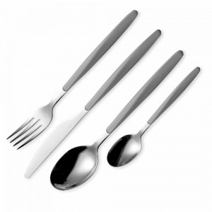 Набор столовых приборов на 6 персон, 24 предмета, нержавеющая сталь, пластик ABS, серый, серия MyFusion, GUZZINI, Италия, GUZZINI (Италия)