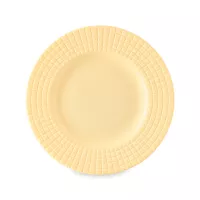 Тарелка закусочная, 20.5 см, фарфор, желтый, рельеф, серия Луч, DECOR DE TABLE, Россия, 