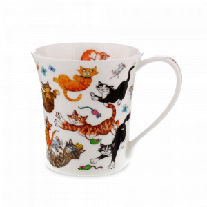 Кружка «Кошачьи игры Джура», объем: 210 мл, материал: костяной фарфор, декор, серия Jura, DUNOON, Великобритания, Наборы кружек из фарфора