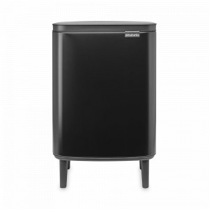 Контейнер для мусора на ножках, 12 л, нержавеющая сталь, черный матовый, серия BO HI, BRABANTIA, Бельгия, Мусорные ведра на кухню