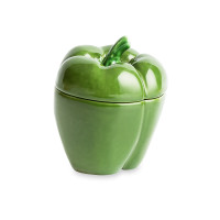 Банка для хранения «Перец», 11,5 см, керамика, зеленый, серия Перец, Bordallo Pinheiro, Португалия