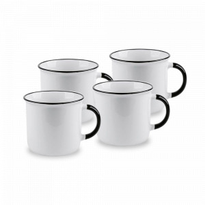 Набор из 4-х кружек «Black Line», 380 мл, костяной фарфор, белый, черный, WAECHTERSBACH, Германия, WAECHTERSBACH (Германия)