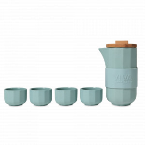 Набор чайный 5 предметов, на 4 персоны, фарфор, нержавеющая сталь, дерево, мятный, серия Alexander, VIVA Scandinavia, Дания, Скидка до -20% на Viva Scandinavia