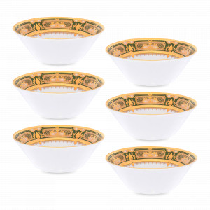 Набор из 6-ти порционных салатников Green Gold, 14 см, фарфор, зелёный, золотой, серия Constanza Donna, FALKENPORZELLAN, Германия, Скидка до -30% на фарфор FALKENPORZELLAN