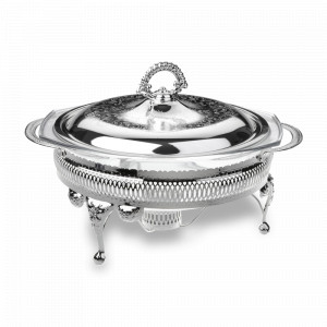 Мармит круглый с крышкой и с подогревом, 23,5 см, нержавеющая сталь, стекло, серебро, QUEEN ANNE, Великобритания, QUEEN ANNE (Великобритания)