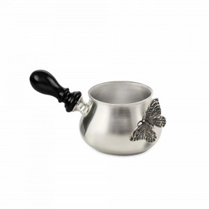 Молочник «Бабочка», 100 мл, медь, дерево, серебристый, серия Летний сад, Кольчугинский Мельхиор, Россия, Сливочники