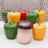 Банка для хранения «Перец», 11,5 см, керамика, зеленый, серия Перец, Bordallo Pinheiro, Португалия_00801880065806468042.jpg