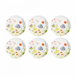 Набор из 6-ти закусочных тарелок, 22 см, керамика, белый, декор, серия Полевые цветы, DECOR DE TABLE, Россия, DECOR DE TABLE (Россия)