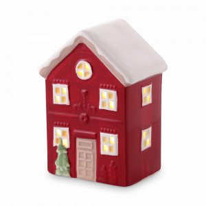Декор - Домик с подсветкой Fredensborg, 13 см, доломит, красный, декор, серия New Year Essential, TKANO, Китай, Предметы интерьера