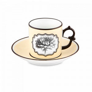 Пара кофейная, 90 мл, фарфор, желтый, серия Herbariae, VISTA ALEGRE, Португалия, Кофейные пары