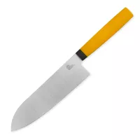 Нож поварской кухонный сантоку SA180, 18 см, сталь N690, Yellow, OWL KNIFE, Россия, 