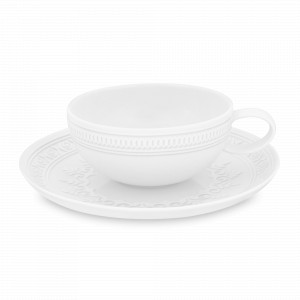 Пара чайная, 200 мл, фарфор, белый, серия Ornament, VISTA ALEGRE, Португалия, Белые чайные пары