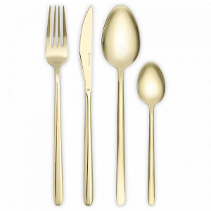 Набор столовых приборов на 4 персоны, 16 предметов, нержавеющая сталь 18/0, золотистый, серия Pure, LIBERTY JONES, Россия, Столовые приборы LIBERTY JONES