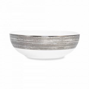 Салатник порционный, 13 см, костяной фарфор, белый, стальной, серия Платиновый дуэт, NARUMI, Япония, NARUMI (Япония)