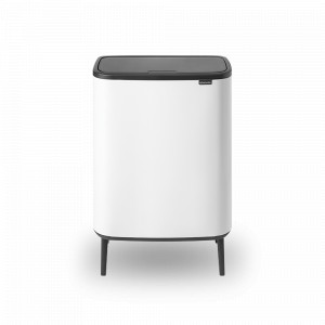 Контейнер для мусора, 60 л, 54,5 х 31,2 х 81,5 см, нержавеющая сталь, белый, серия BO TOUCH BIN HI, BRABANTIA, Бельгия, Скидка до -20% на мусорные ведра Brabantia