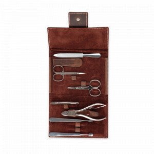 Набор маникюрный в кожаном футляре, 7 предметов, ERBE, Германия, Мужской маникюрный набор