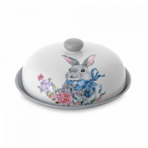 Блюдо для блинов с крышкой, 23 см, керамика, белый, декор, серия Happy Easter, REPAST, Чехия, Блюда сервировочные REPAST